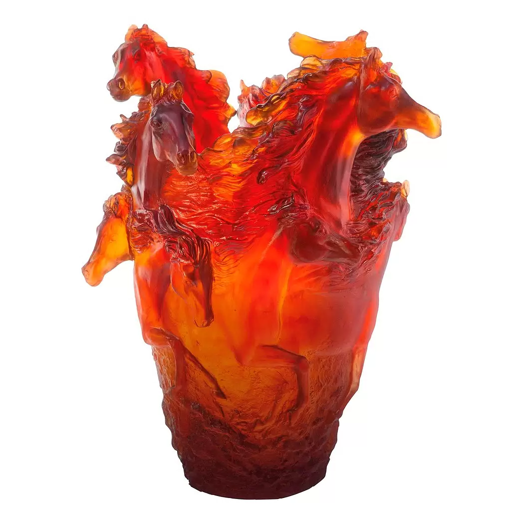 Хрустальная ваза "Magnum Amber Horse" 50 см, красная
