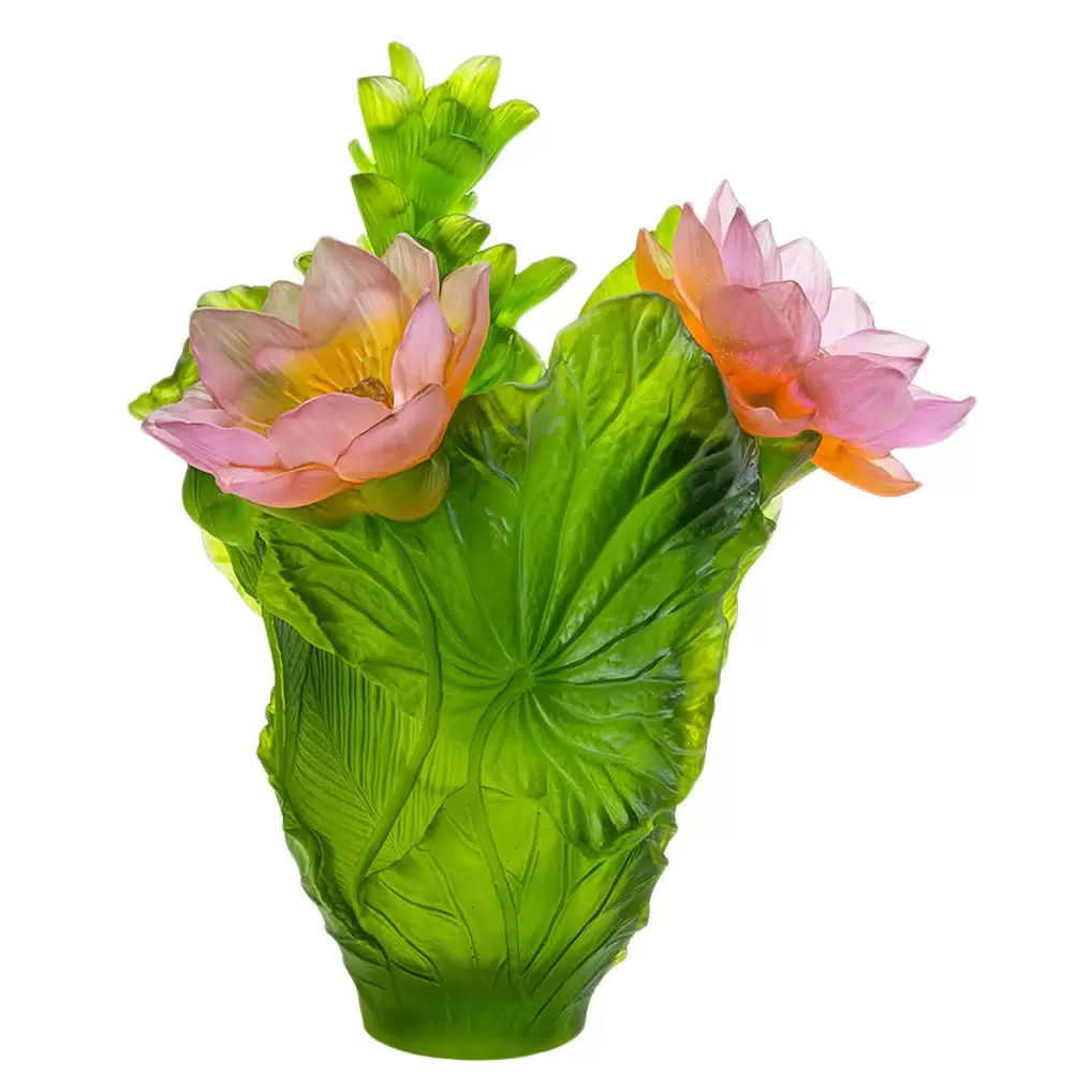 Хрустальная ваза "Magnum Jardin de Lotus" 53 см, зеленая