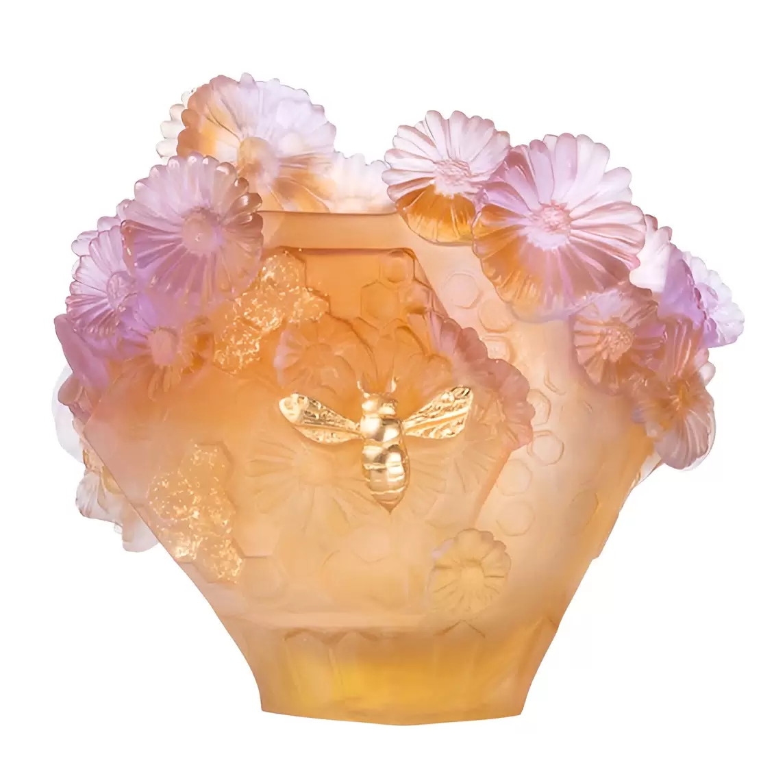 Хрустальная ваза "Or d'abeille" 22.5 см, оранжевая