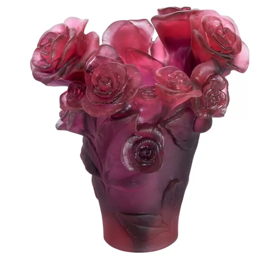 Хрустальная ваза "Rose Passion" 17 см, розовая