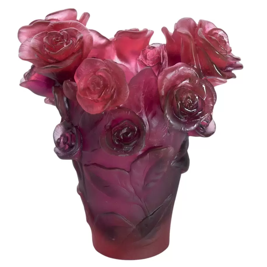 Хрустальная ваза "Rose Passion" 17 см, розовая
