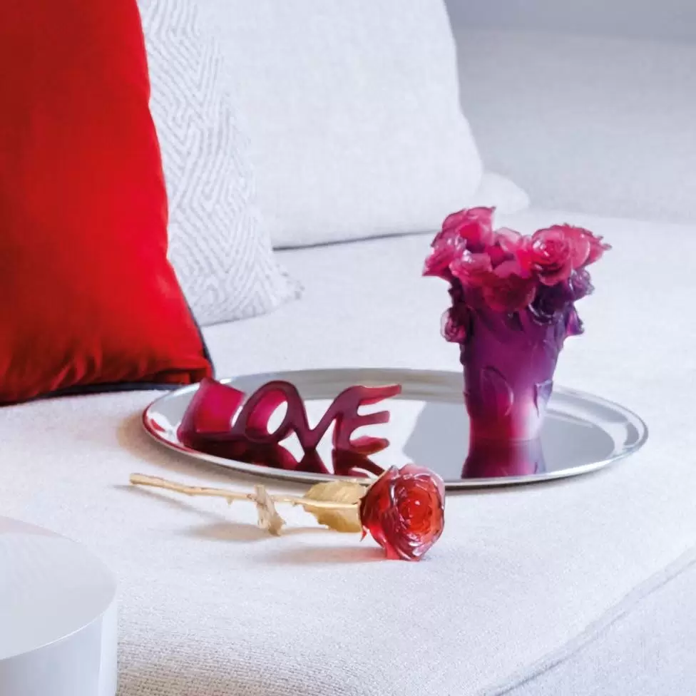 Хрустальная ваза "Rose Passion" 17 см, розовая