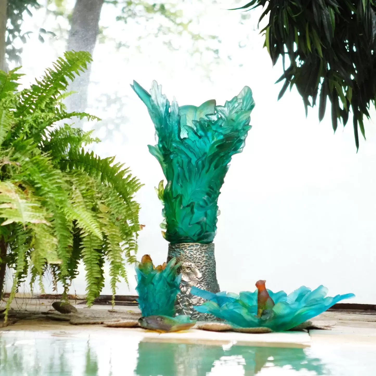 Хрустальная ваза "Tropical Voyage" 22.6 см, зеленая