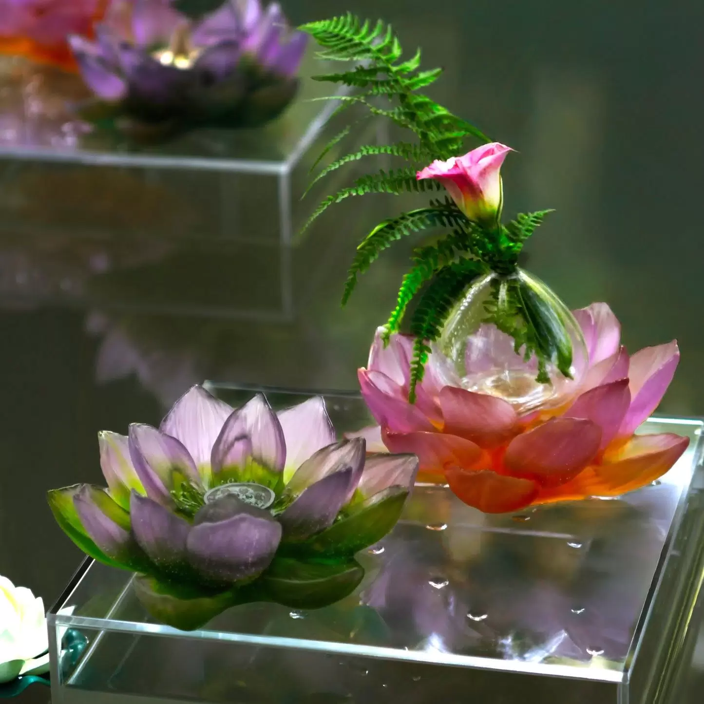 Хрустальная ваза "Jardin de Lotus" 11 см, розовая
