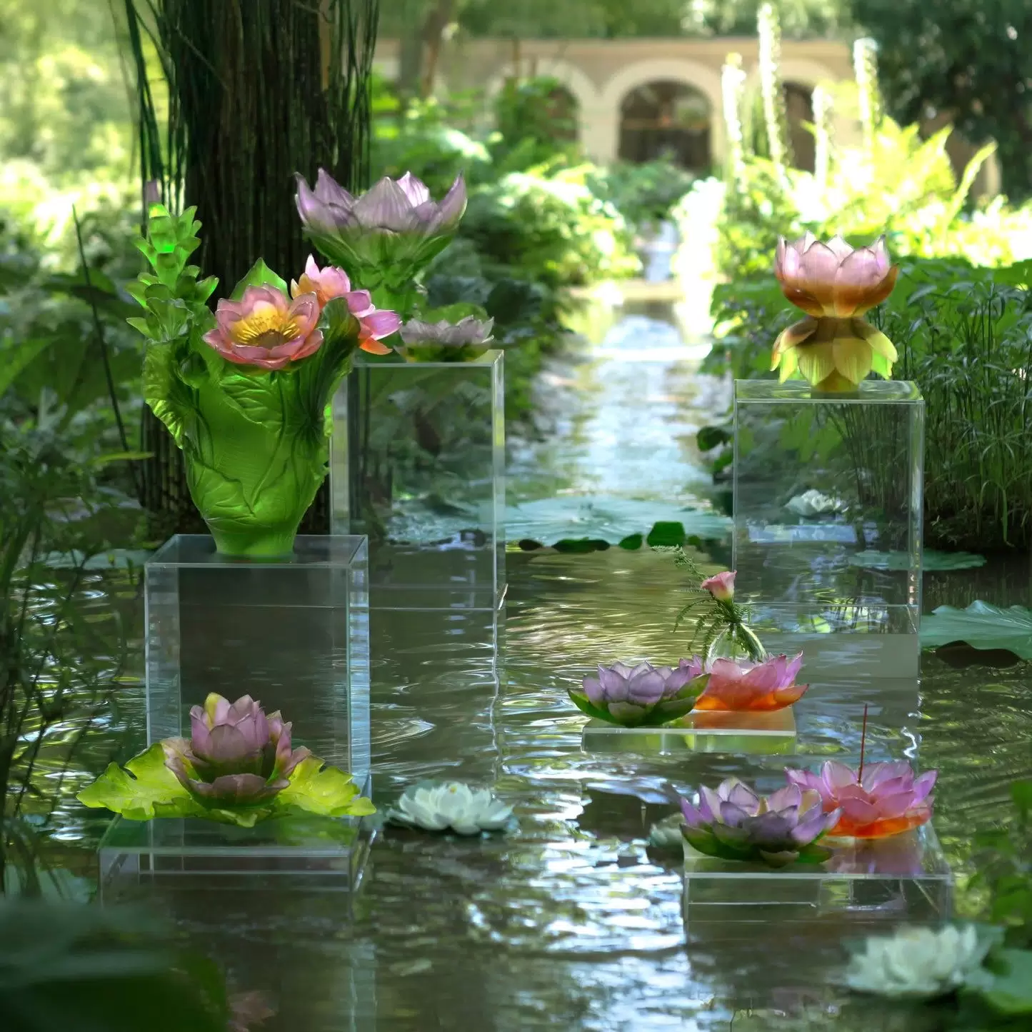 Хрустальная ваза "Jardin de Lotus" 11 см, розовая