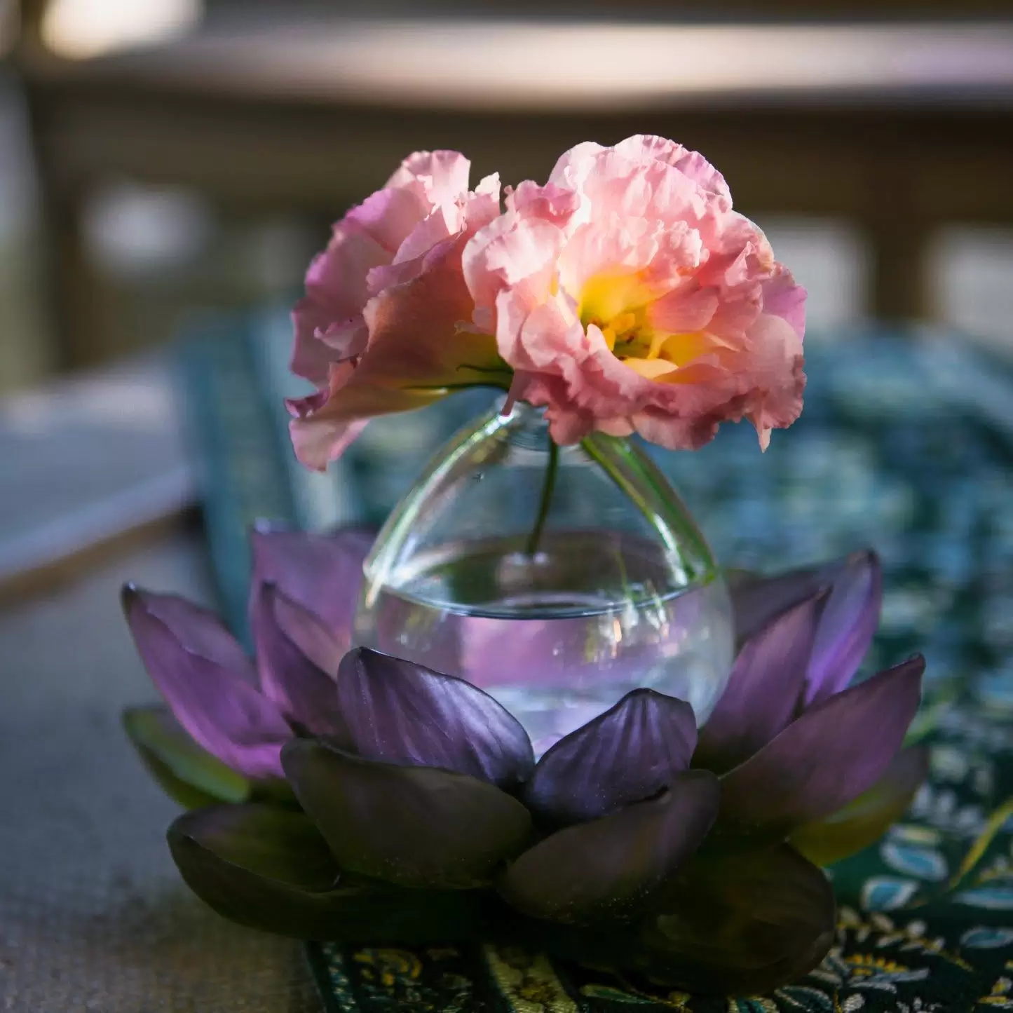 Хрустальная ваза "Jardin de Lotus" 11 см, фиолетовая