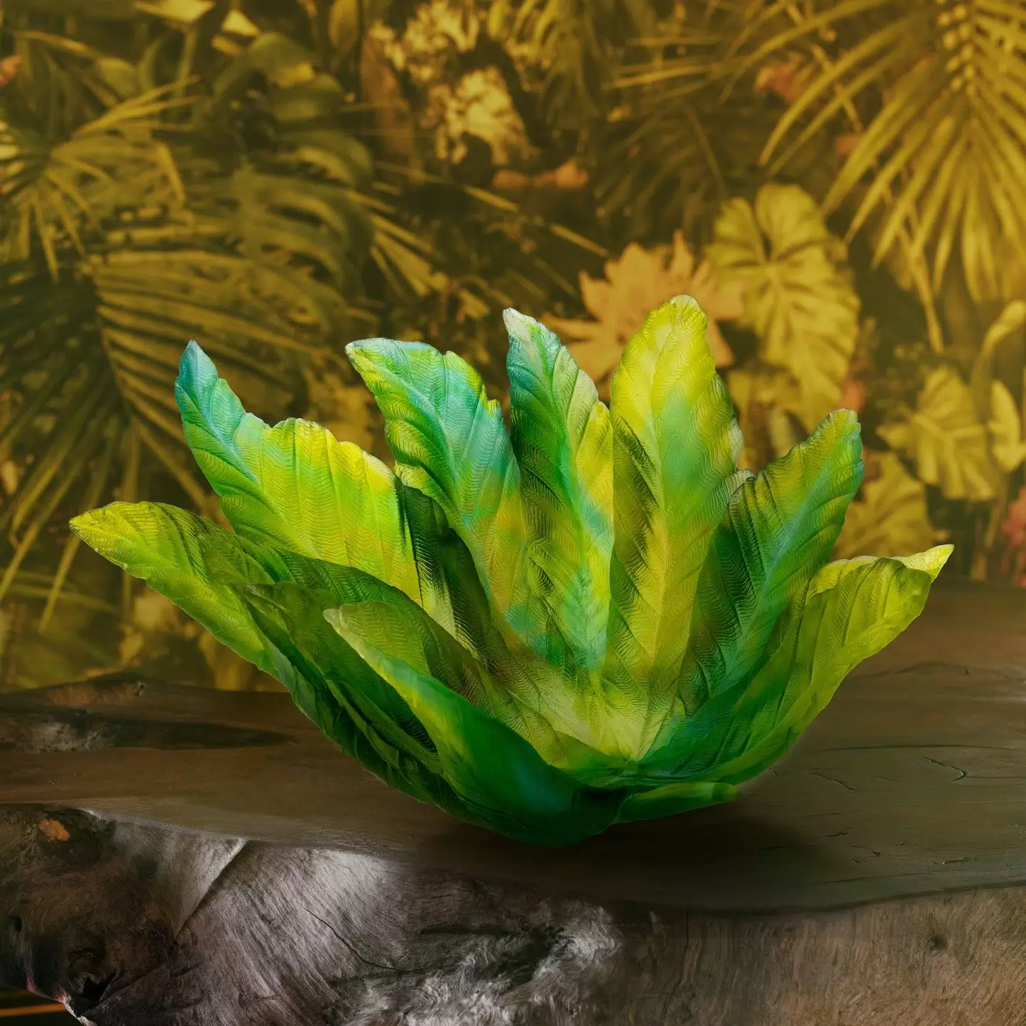 Хрустальная ваза для фруктов "Borneo" зеленая
