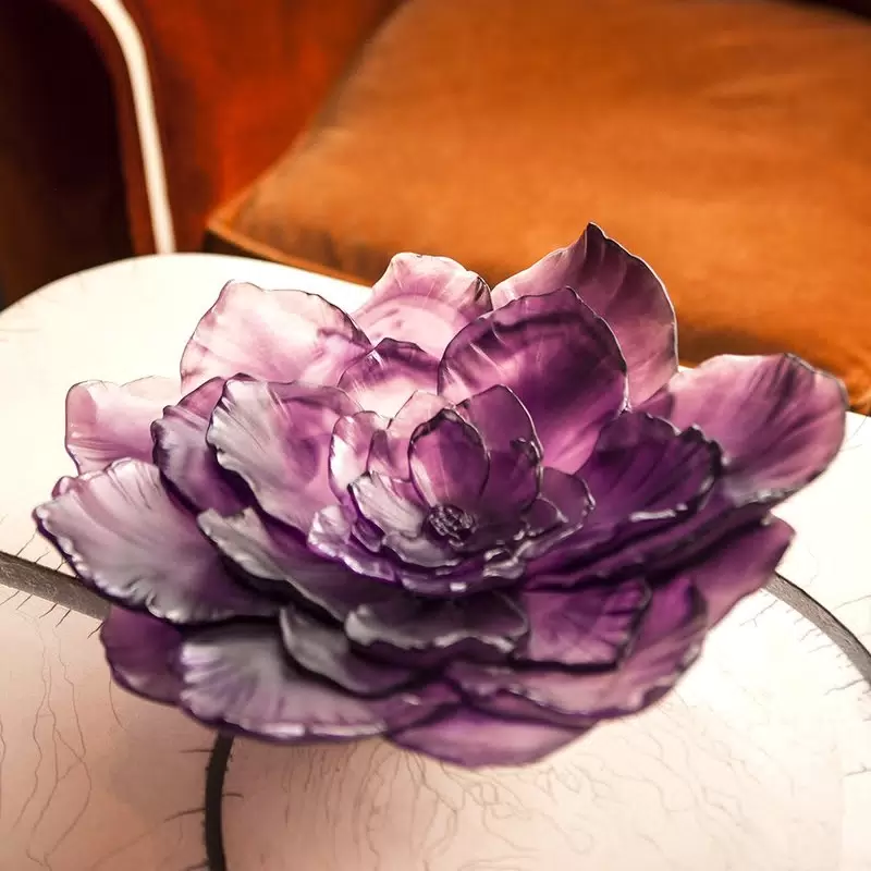 Хрустальная ваза для фруктов "Camelia" фиолетовая