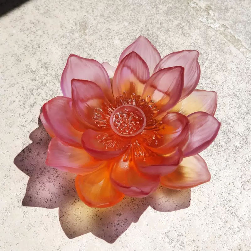 Хрустальная декоративный цветок "Jardin de Lotus" розовый