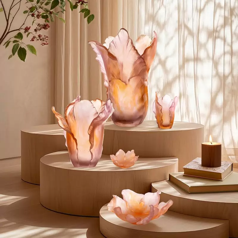 Мелочница из хрусталя "Tulip" розовая