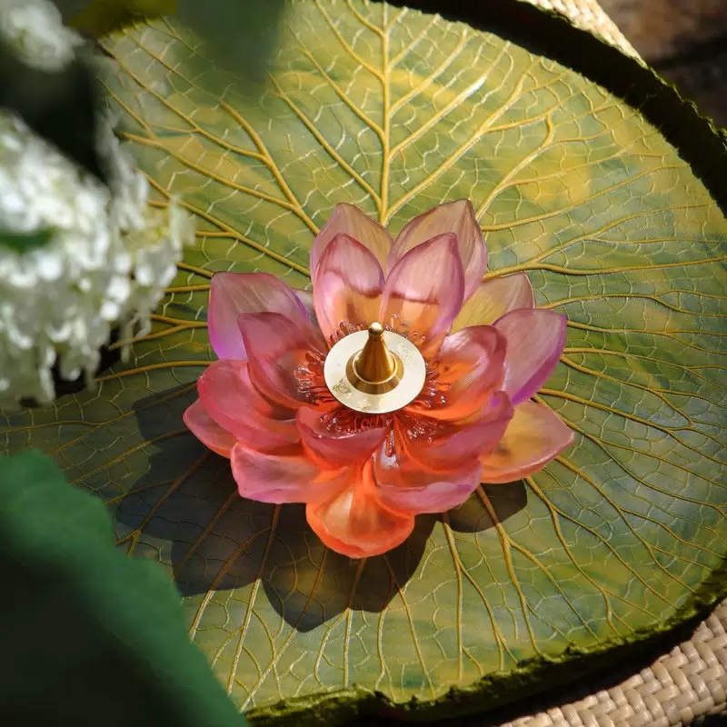Хрустальная подставка для благовоний "Jardin de Lotus" розовая