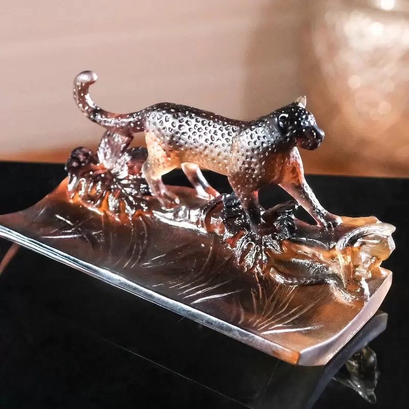 Хрустальная подставка для ручек "Leopard" коричневая