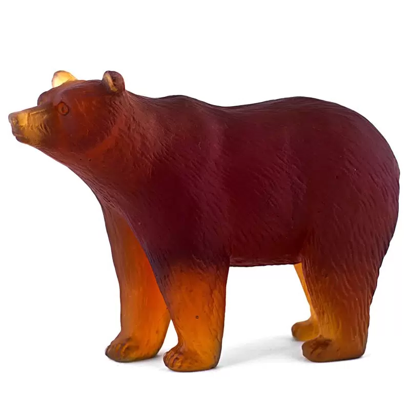 Хрустальная скульптура "Bear" красно-коричневый