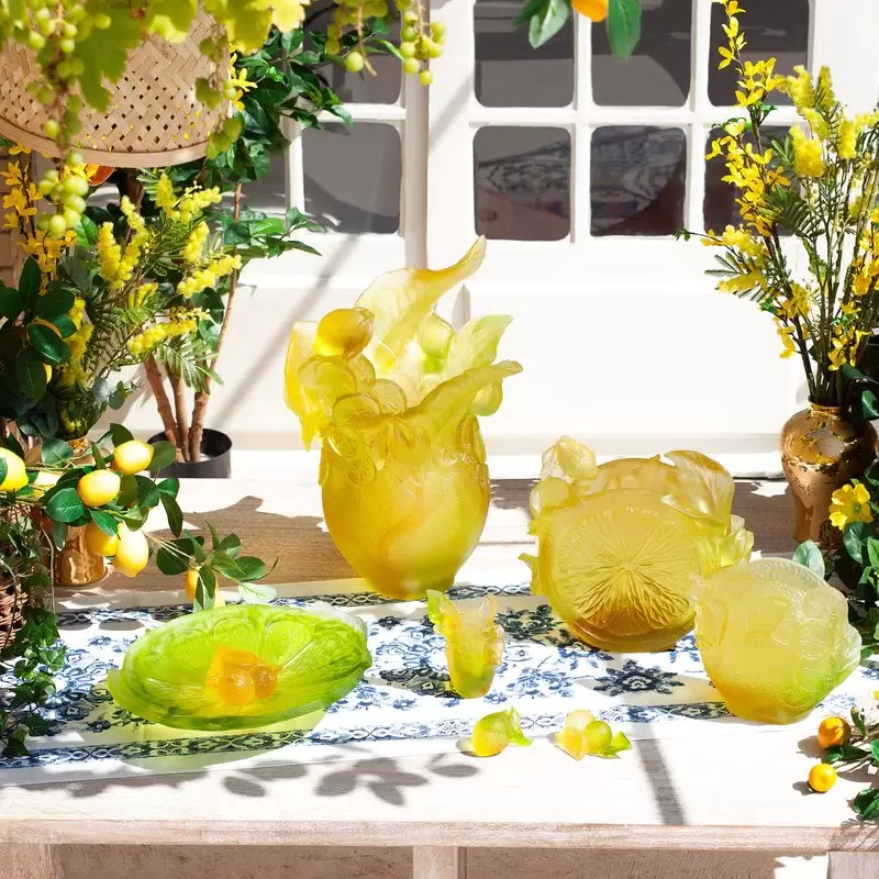 Хрустальная скульптура "Citrus" желтая