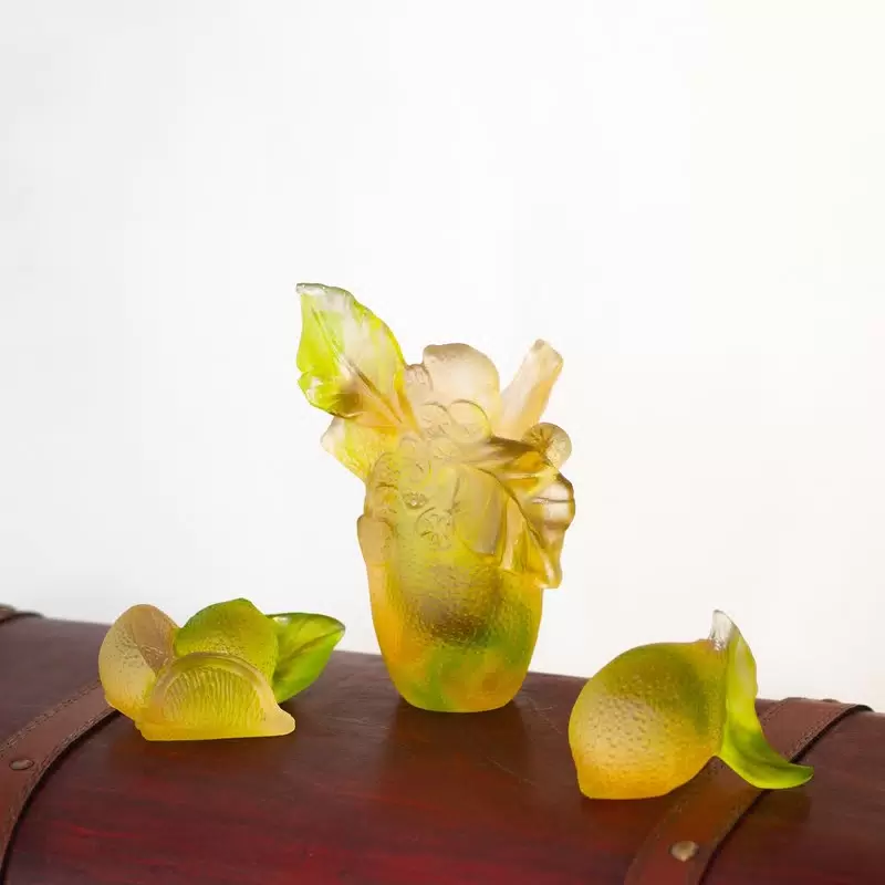 Хрустальная скульптура "Citrus" желтая