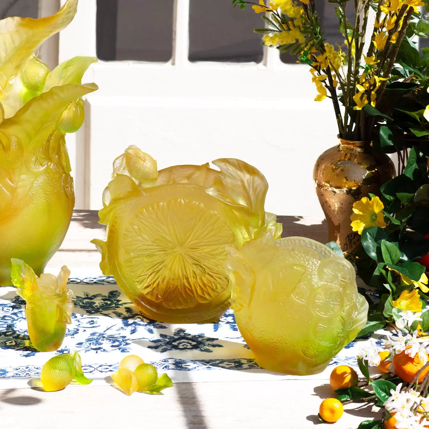 Хрустальная скульптура "Citrus" желтая