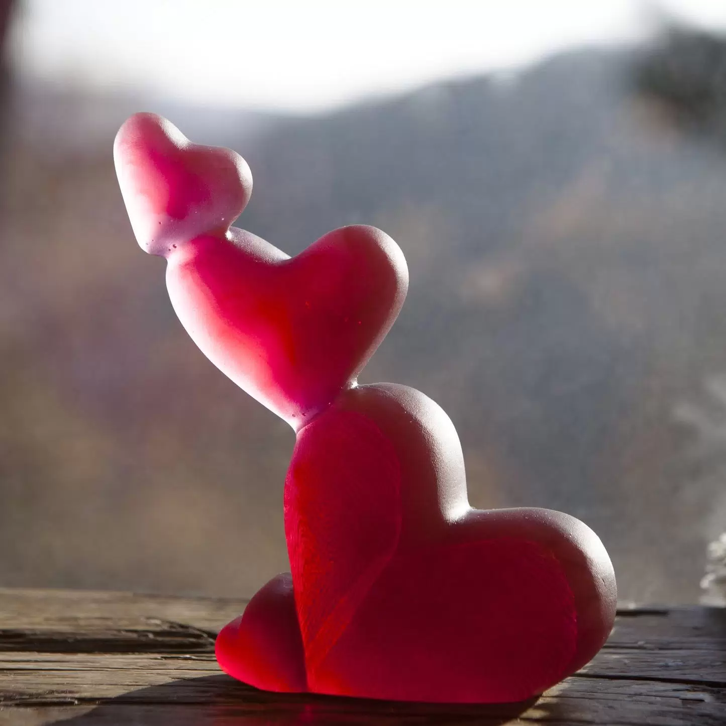 Хрустальная скульптура "Coeur Passion" красная