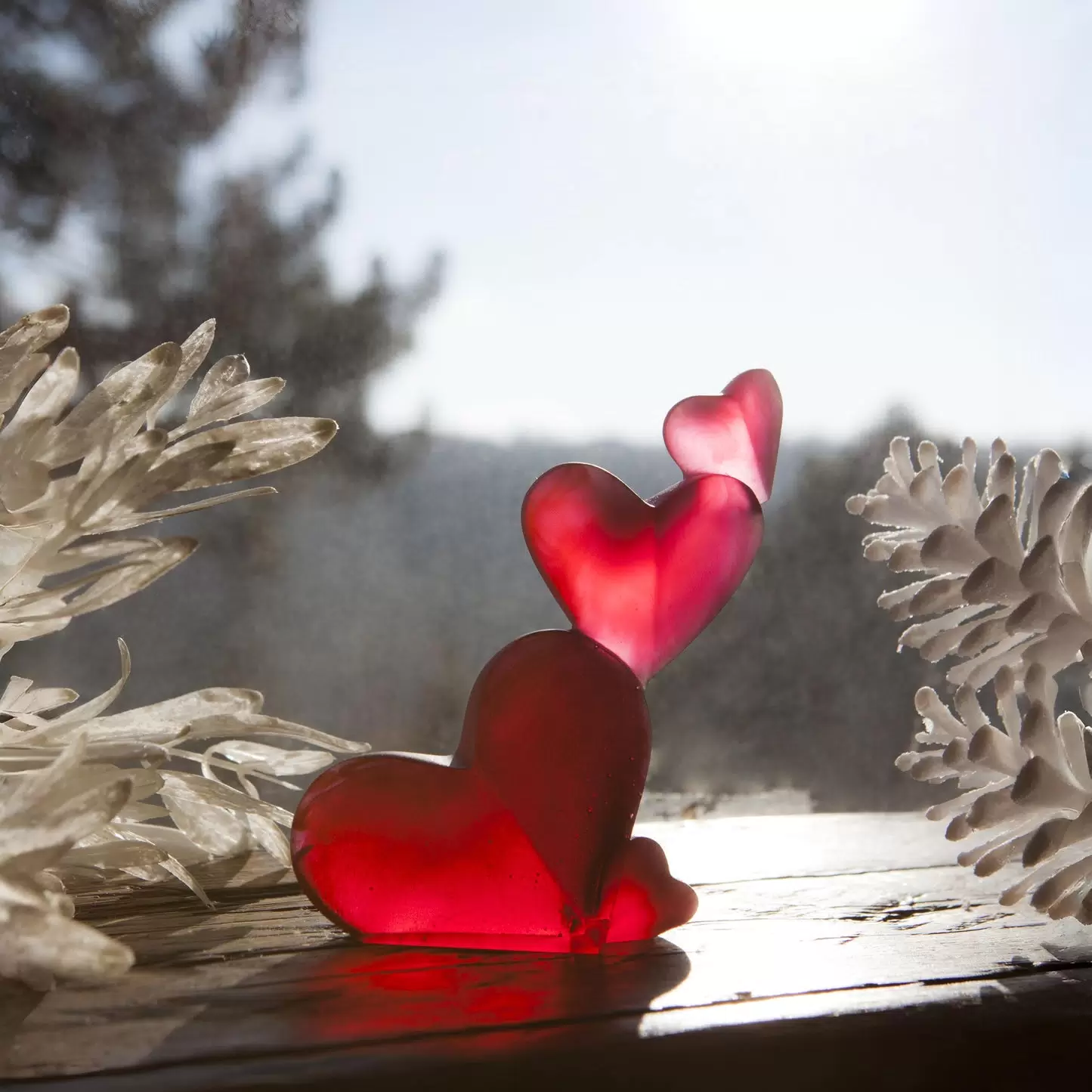Хрустальная скульптура "Coeur Passion" красная