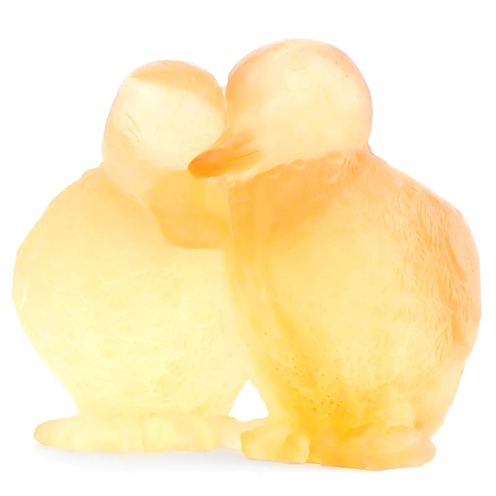 Хрустальная скульптура "Ducklings" желтая