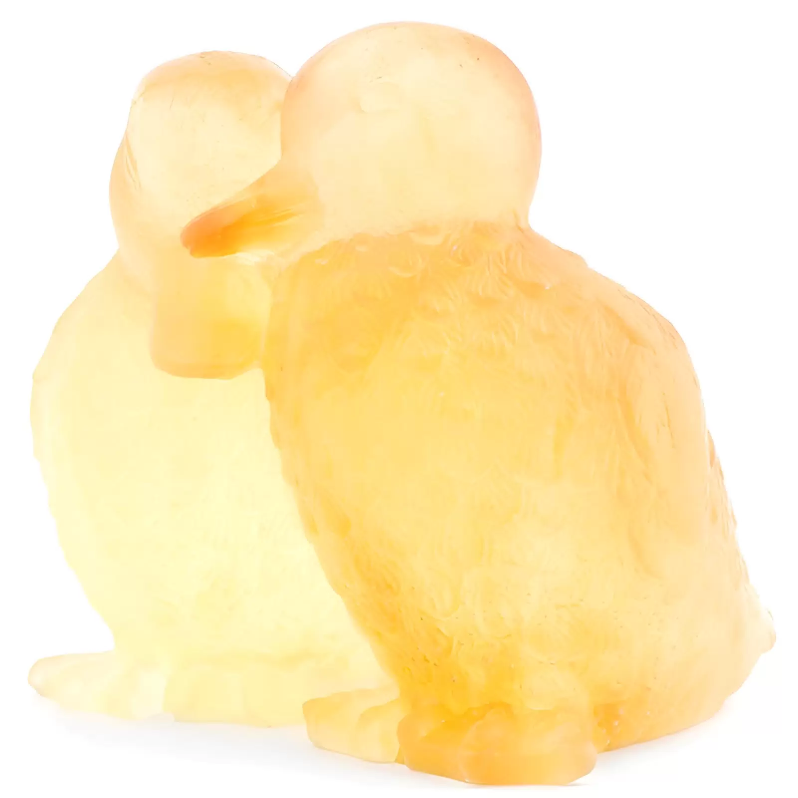 Хрустальная скульптура "Ducklings" желтая
