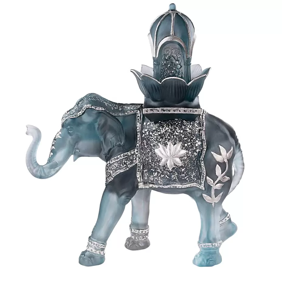 Хрустальная скульптура "Elephant Shalmara" голубая