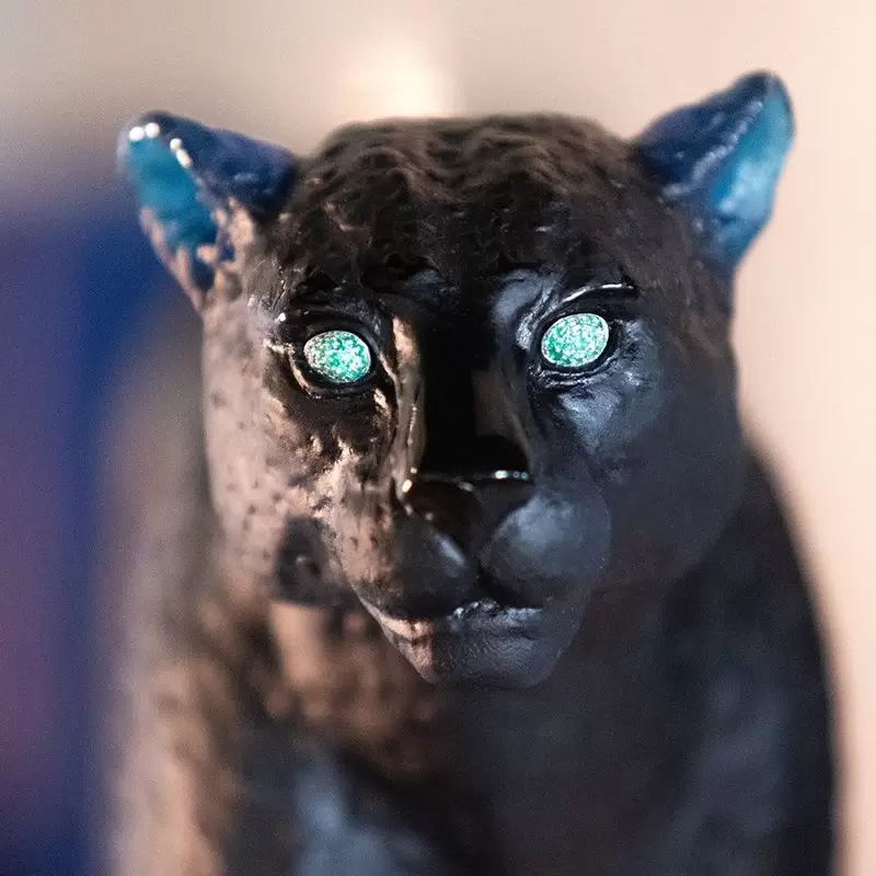 Хрустальная скульптура "Florida Panther" синяя