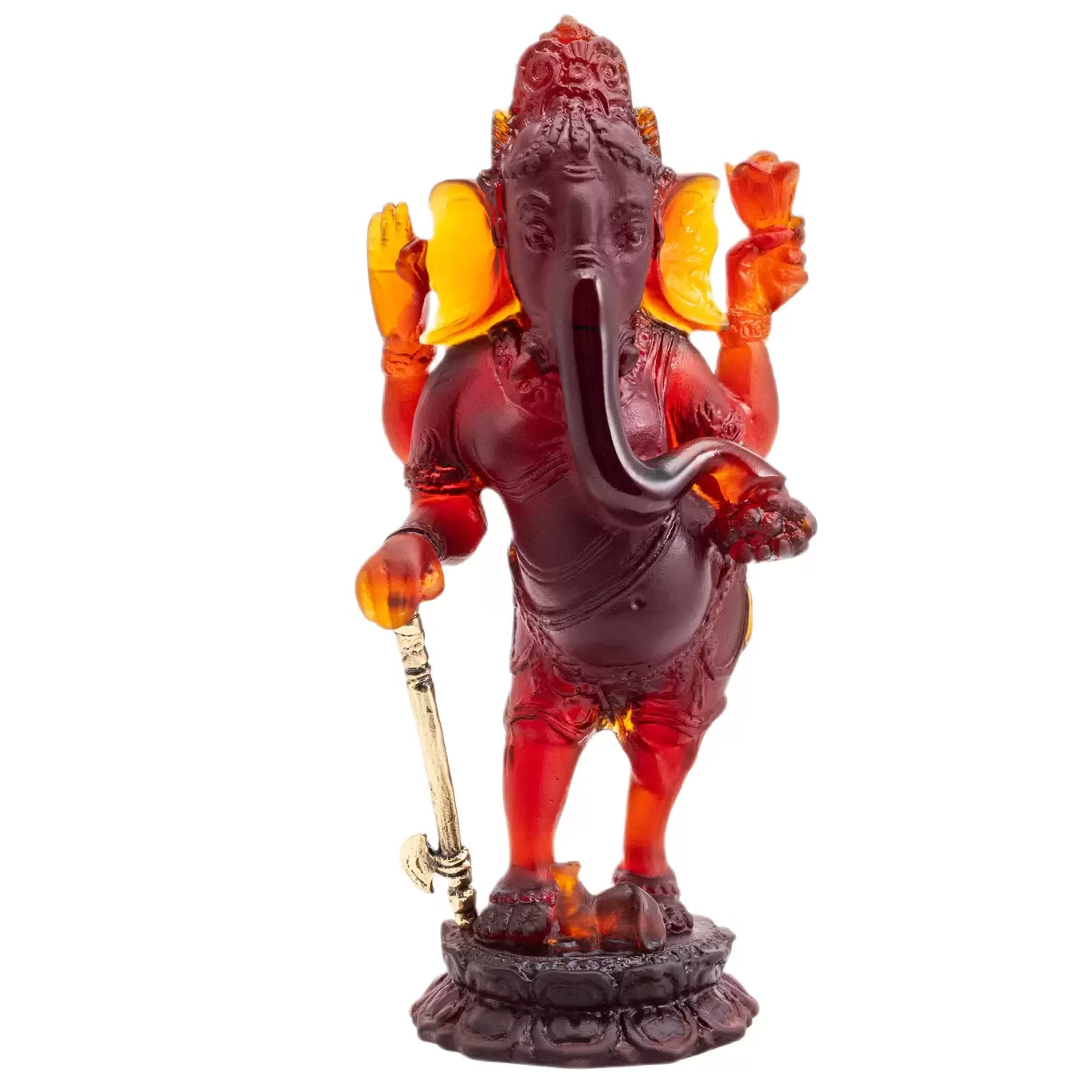 Хрустальная скульптура "Ganesha" красно-оранжевая