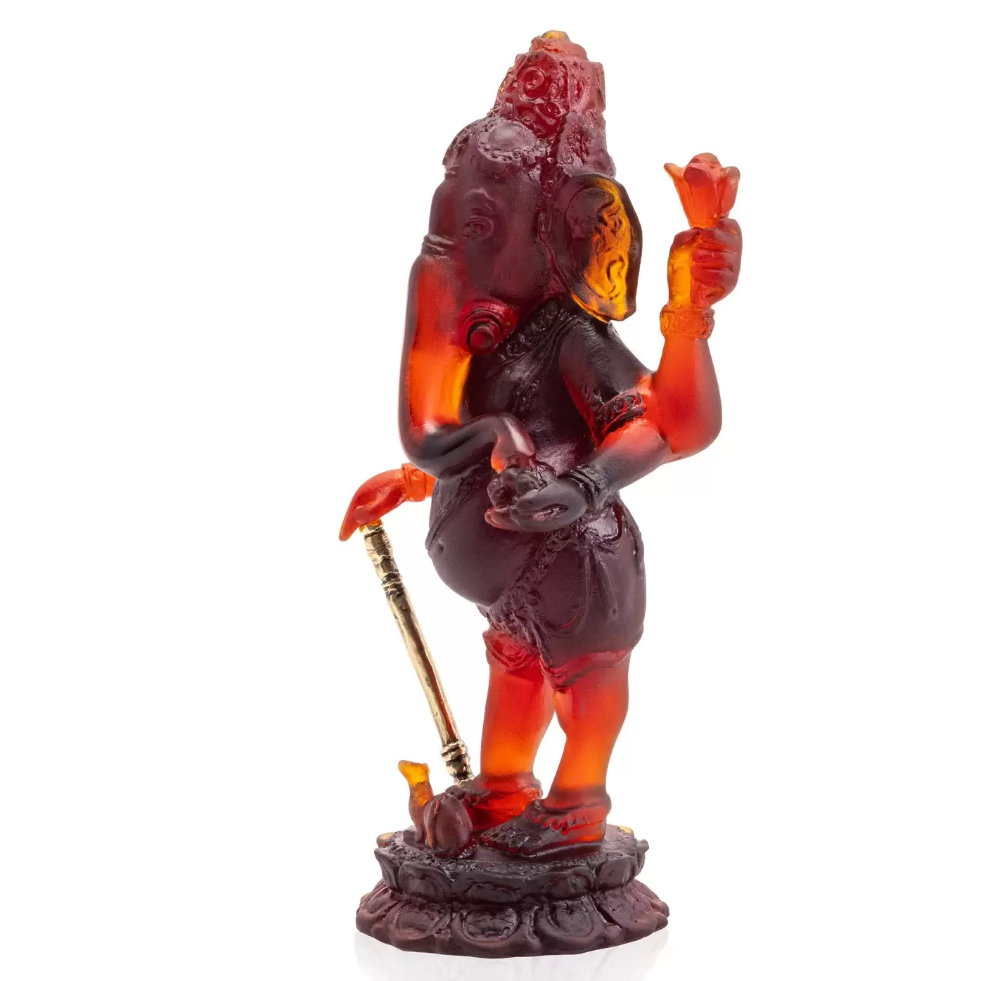 Хрустальная скульптура "Ganesha" красно-оранжевая