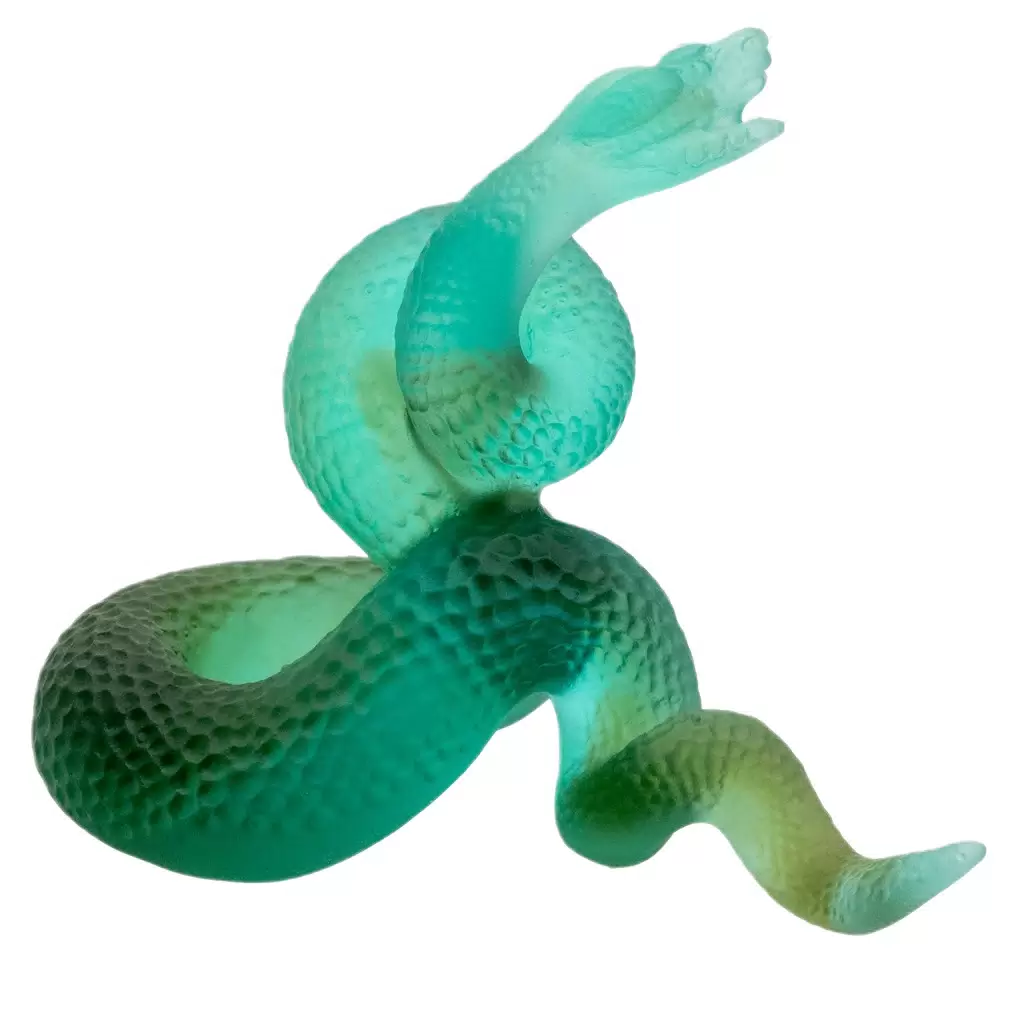Хрустальная скульптура "Snake" зеленая