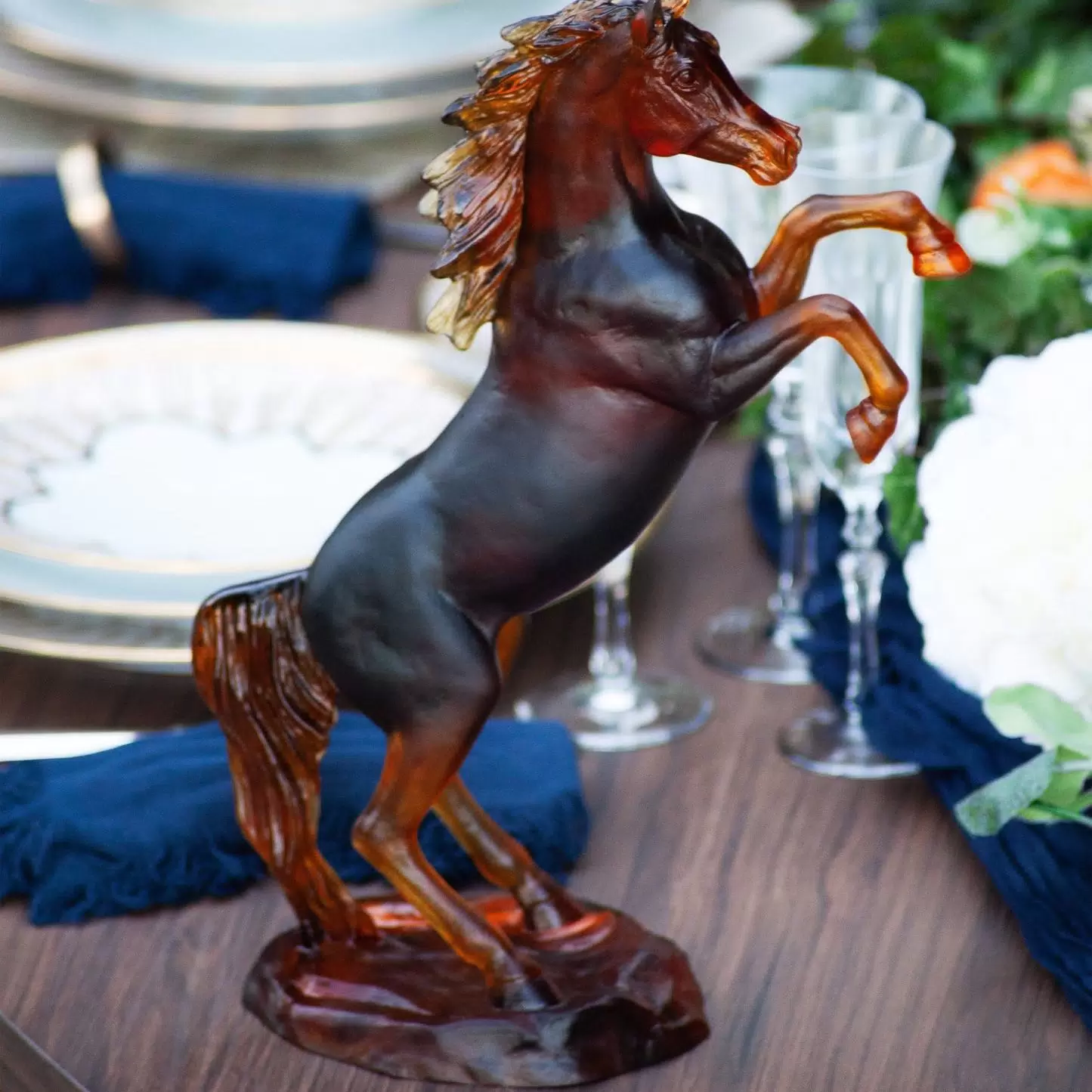 Хрустальная скульптура "Spirited Horse" коричневая