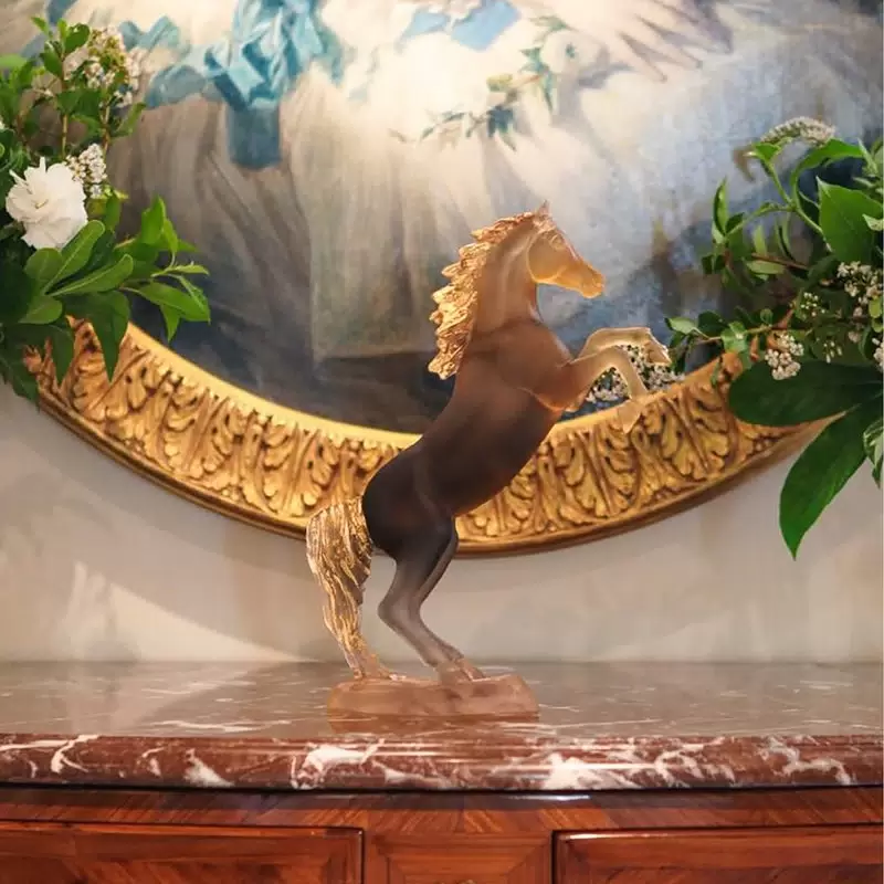 Хрустальная скульптура "Spirited Horse" серая