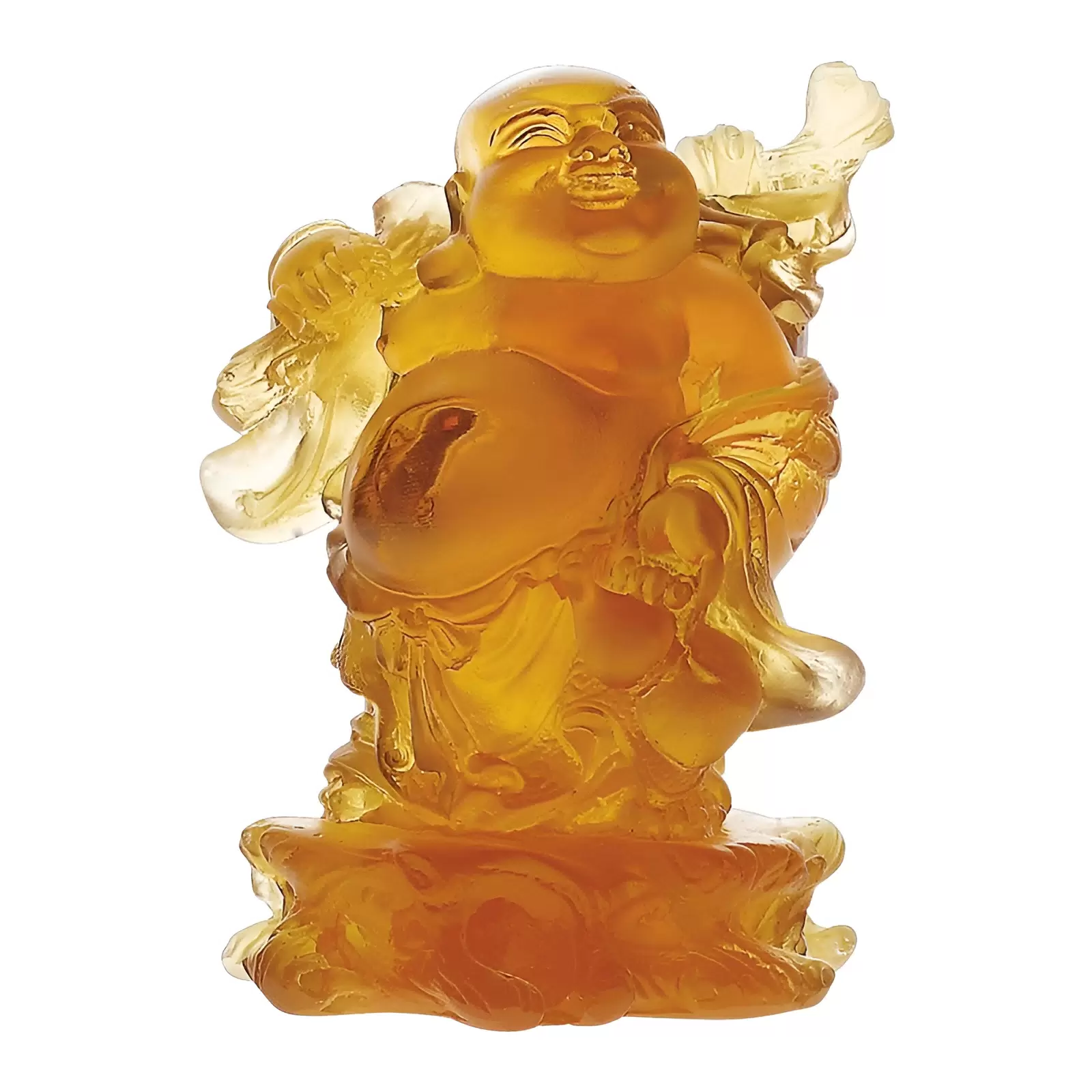 Хрустальная скульптура "Standing Bouddha" оранжевая