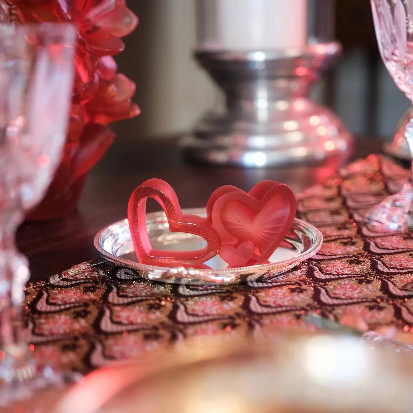 Хрустальная скульптура "Valentine Heart" красная