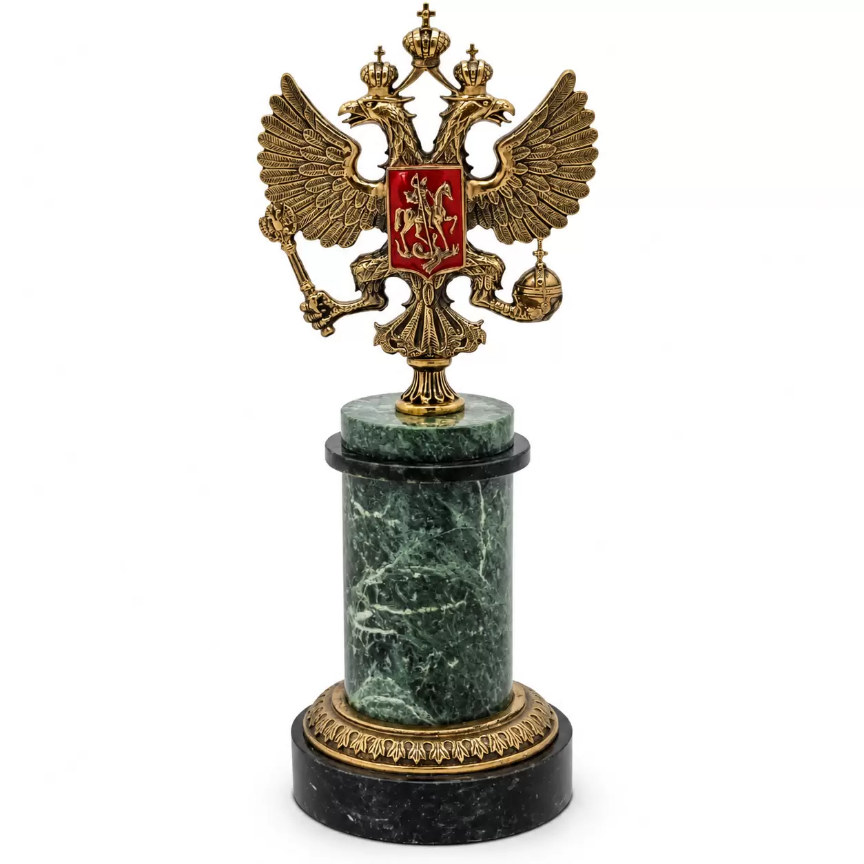 Сувенир бронзовый "Российский герб" (колонна)