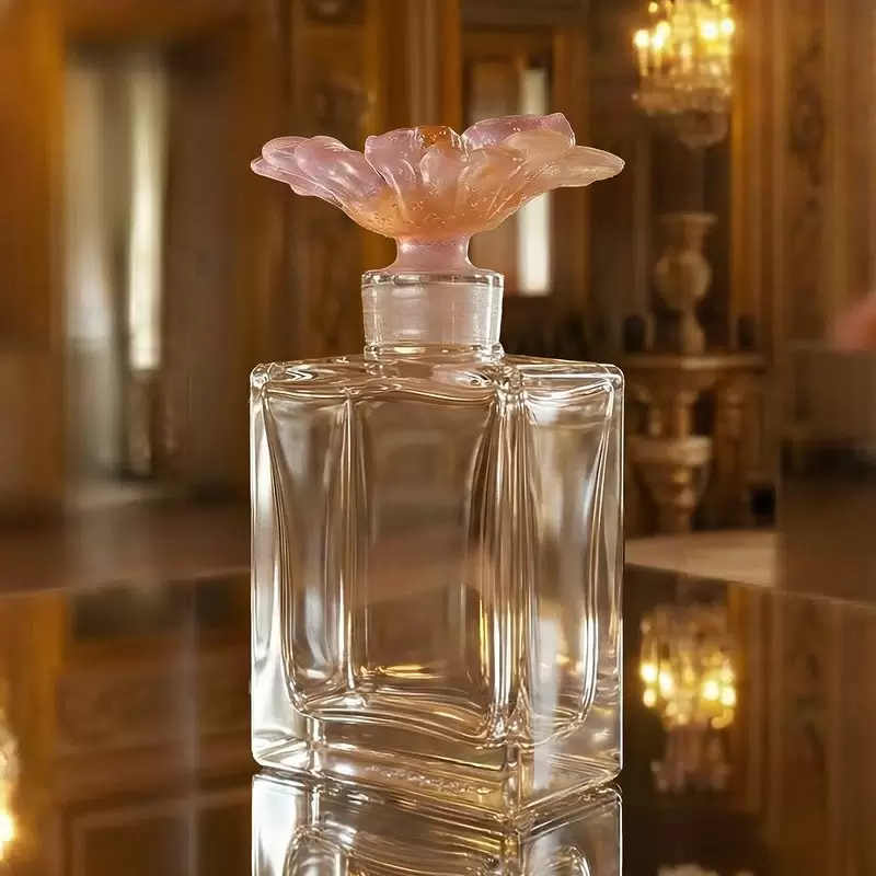 Хрустальный флакон для духов "Fleur De Paon" розовый